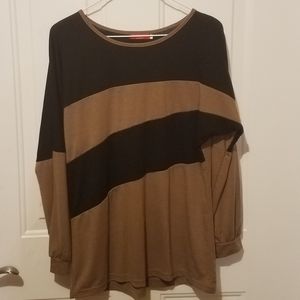 ouyaying large black & brown top